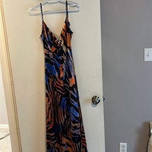 Blackness patterned full length dress